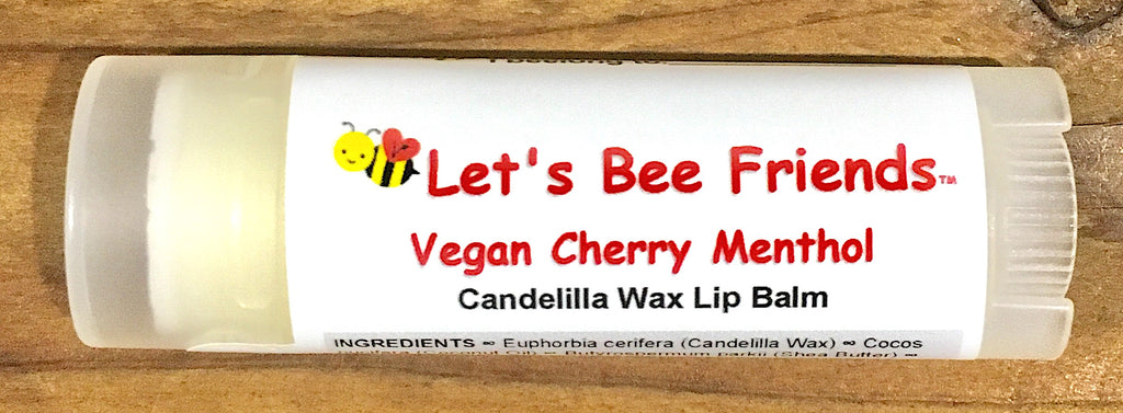 All natural and organic lip balm. Vegan Cherry Menthol